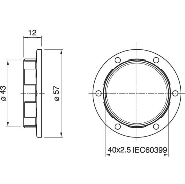 Anilha de abat-jour dourada brilante para suporte E27 roscado Alt.12mm D.57mm, em resina termoplásti - Image 3
