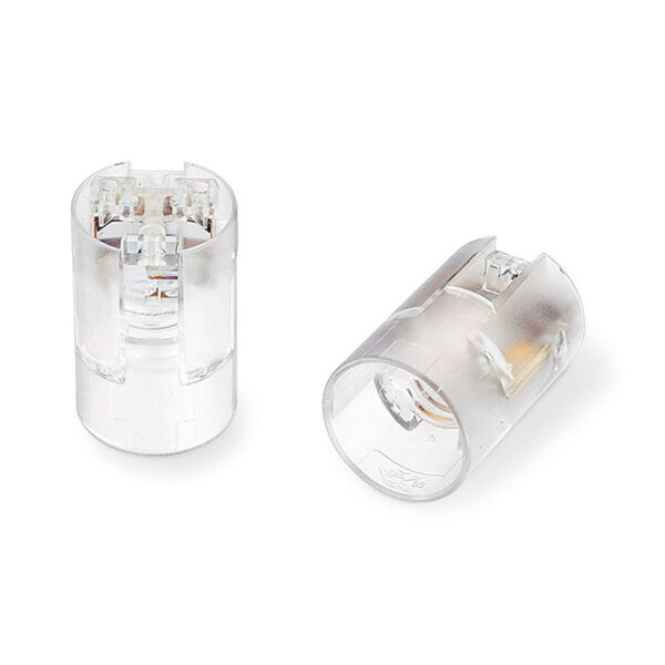 Suporte E14 de 2-peças transparente liso, em resina termoplástica - Image 2