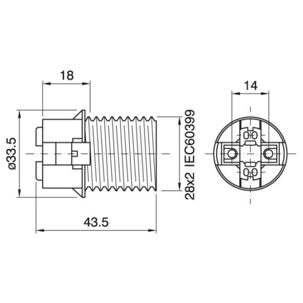 Suporte E14 de 2-peças transparente roscado, em resina termoplástica - Image 3