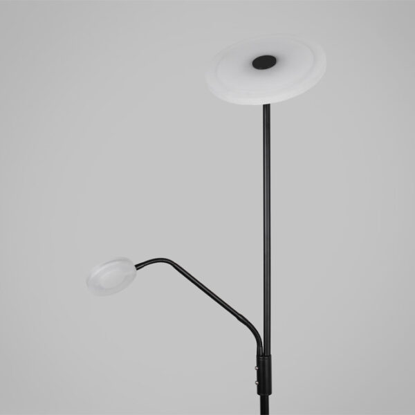 Candeeiro de pé BAYANI com braço de leitura 28W+6W LED 3000-6500K Alt.179xD.25cm preto - Image 2