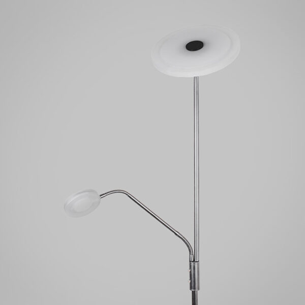 Candeeiro de pé BAYANI com braço de leitura 28W+6W LED 3000-6500K Alt.179xD.25cm niquel - Image 2