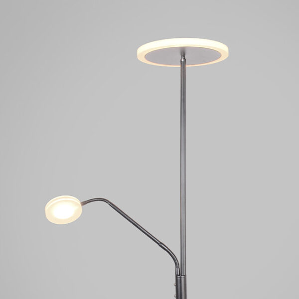 Candeeiro de pé BAYANI com braço de leitura 28W+6W LED 3000-6500K Alt.179xD.25cm niquel - Image 3