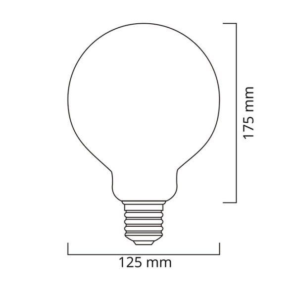 Lâmpada E27 (grosso) Globo CLASSIC DECOLED Regulável D125 5W 1800K 280lm Ambar-A - Image 2