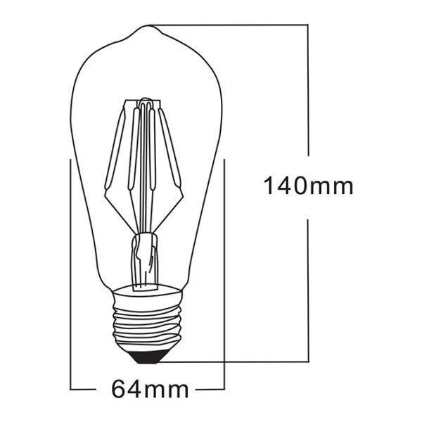 Lâmpada E27 (grosso) JADIR LED 4W 2200K 200lm 270°Ambar-A+ - Image 2