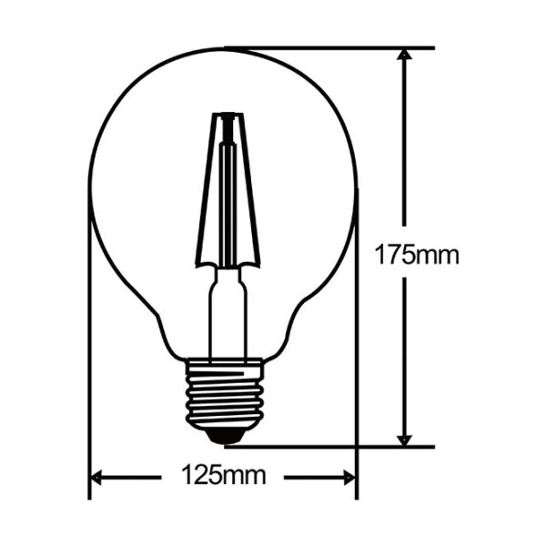 Lâmpada E27 (grosso) Globo JOBIM LED D125 8W 2200K 850lm Ambar-A+ - Image 2