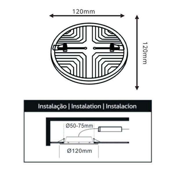 Foco de encastrar LIRA redondo 1x18W LED 1620lm 4000K 120° Alt.1,5xD.12cm Branco - Image 3