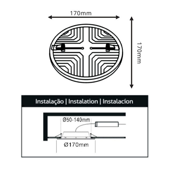 Foco de encastrar LIRA redondo 1x24W LED 2160lm 4000K 120° Alt.1,5xD.17cm branco - Image 3