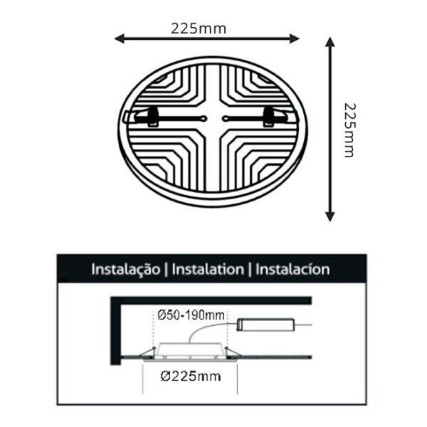 Foco de encastrar LIRA redondo 1x30W LED 2700lm 4000K 120° Alt.1,8xD.20cm branco - Image 3