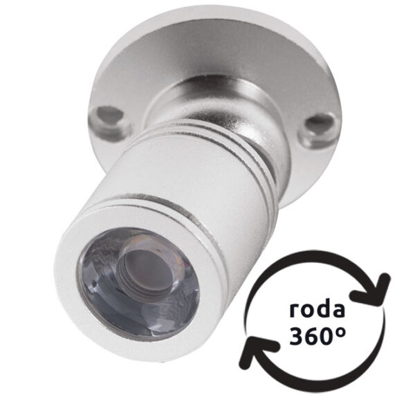 Foco orientável MELVIN redondo 1W LED 70lm 4000K Alt.4xD.3cm níquel - Image 3