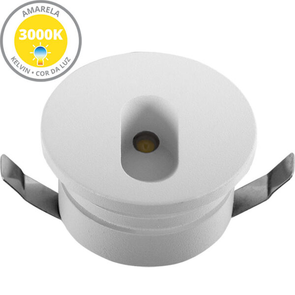 Foco de encastrar DIRAME redondo fixo IP65 1W LED 60lm 3000K Alt.0,4xD.4,5 branco - Image 3