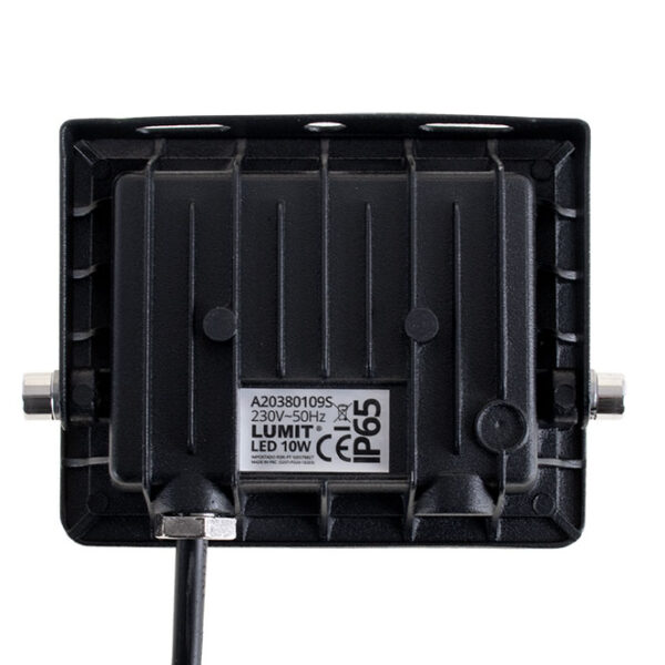 Projector TUMUT IP65 10W LED 750lm 6400K C.11,2xL.2,6xAlt.8,2cm Preto - Image 2