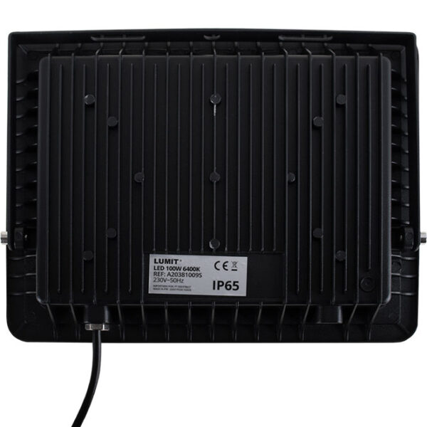 Projector TUMUT IP65 100W LED 6000lm 6400K 120°C.27,1xL.3,5xAlt.21,0cm Preto - Image 2