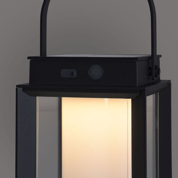 Candeeiro de mesa KAYLA IP54 1x2W LED 200lm 3000K C.16xL.16xAlt.47,5cm Preto, com painel solar - Image 3