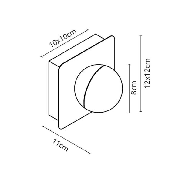 Aplique SIRLA 1x5WLED 550lm 4000K IP44 C.12xL.11xAlt.12cm cromado - Image 3
