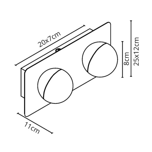 Aplique SIRLA 2x5W LED 1100lm 4000K IP44 C.10xL.5xAlt.10cm cromado - Image 3