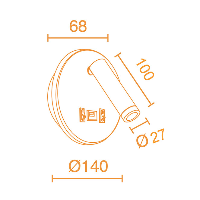 Aplique MATSYS 11W LED 657lm 4000K, porta USB C.9xL.4xAlt.120cm branco - Image 3