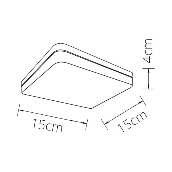 Plafond BISMUTO quadrado 1x18W LED 1620lm 4000K C.15xL.15xAlt.3,5cm Branco - Image 3