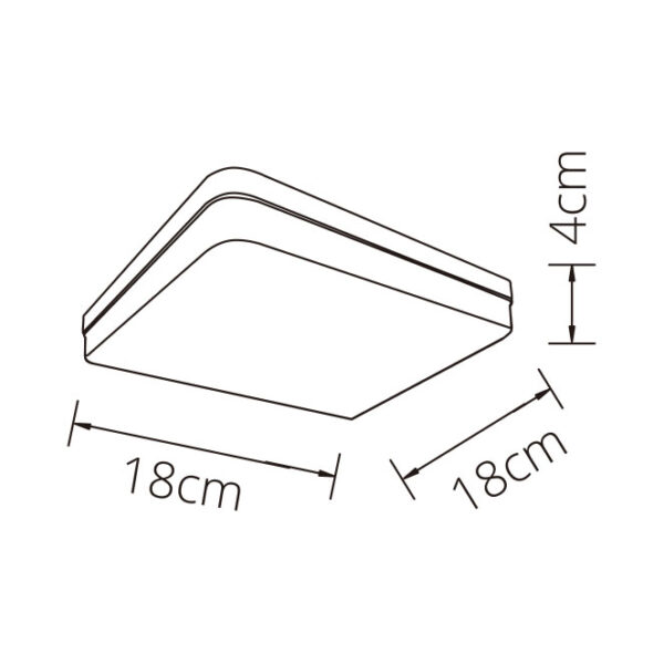 Plafond BISMUTO quadrado 1x24W LED 2160lm 6500K C.18xL.18xAlt.3,5cm Branco - Image 3