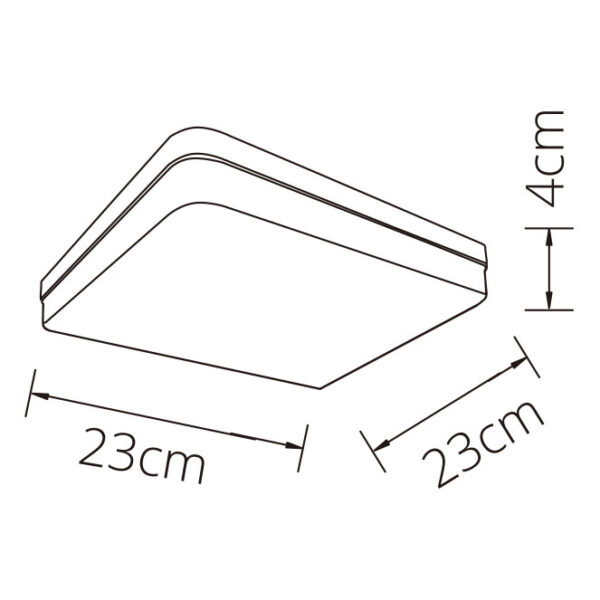 Plafond BISMUTO quadrado 1x36W LED 3240lm 4000K C.23xL.23xAlt.3,5cm Branco - Image 3