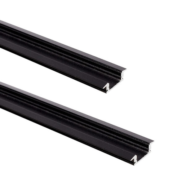 Calha com abas para fita LED preto com difusor opalino (para embutir) L.24,7x Alt.7mm - Image 2