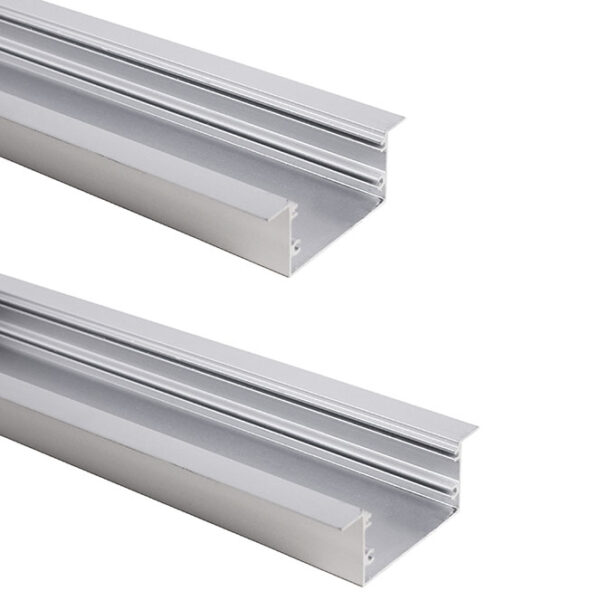 Calha com abas para fita LED com difusor opalino (para embutir) L.55x Alt.20mm - Image 2