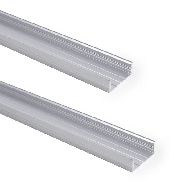 Calha sem abas para fita LED com difusor opalino L.23,5x Alt.9,8mm - Image 2