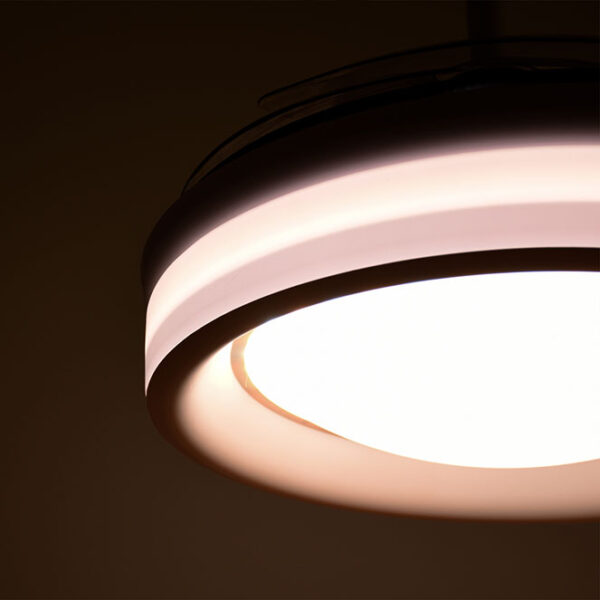 Ventoinha de tecto TITAN branca, 4 palas retráteis, 72W LED 3000|4000|6000K, Alt.35xD.108/50cm - Image 3