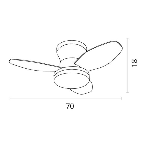 Ventoinha de tecto TAURO MINI branco/branco, 3 palas, 48W LED 3000|4000|6000K A.18xD.70cm - Image 3