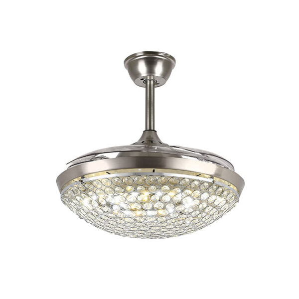 Ventoinha de tecto VERMONT níquel, 4 palas retráteis, 72W LED 3000|4000|6000K, Alt.45xD.108/50cm - Image 2