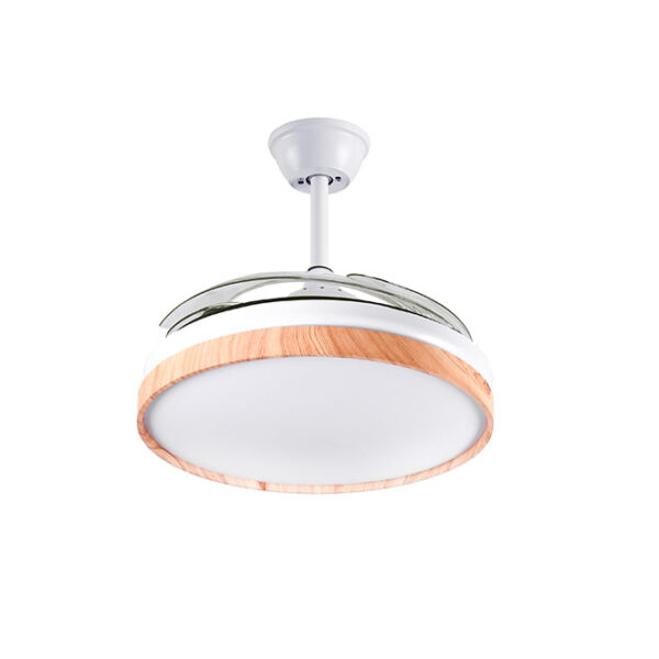 Ventoinha de tecto COSMOS branco/faia, 4 palas retráteis, 72W LED 3000|4000|6000K, Alt.35xD.108/50cm - Image 2