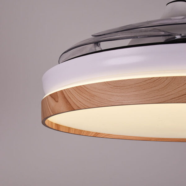 Ventoinha de tecto COSMOS branco/faia, 4 palas retráteis, 72W LED 3000|4000|6000K, Alt.35xD.108/50cm - Image 3