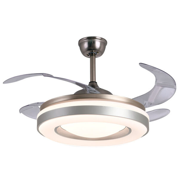 Ventoinha de tecto JUPITER prata, 4 palas retráteis, 72W LED 3000|4000|6000K, Alt.45xD.108/50cm - Image 2