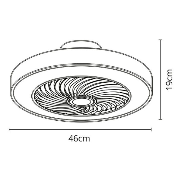 Ventoinha de tecto MYKONOS branca, 5 palas, 72W LED 3000-6000K, Alt.19xD.46cm - Image 3