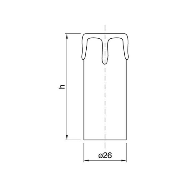 Capa c/gotas lacadas antigas
para suporte vela E14 de 1-peça, Alt.85mm, resina termoplástica marfim - Image 2