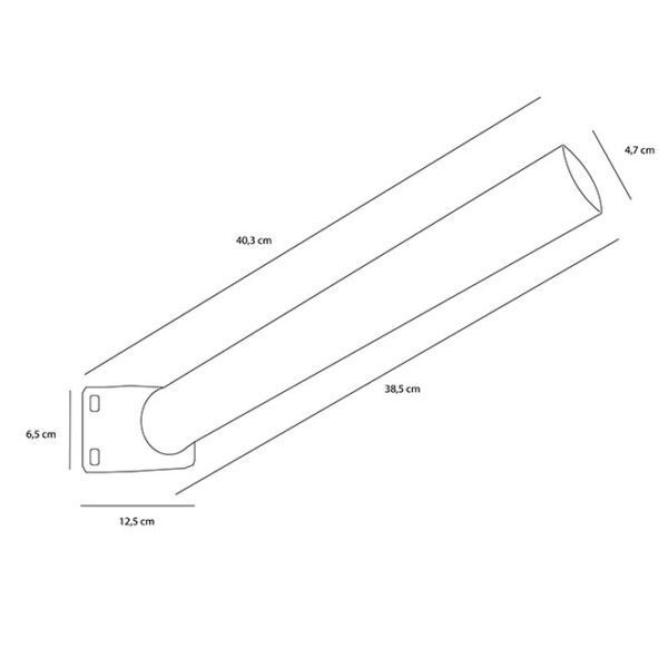 Braço para aplique de rua 40xD.5cm Branco - Image 3