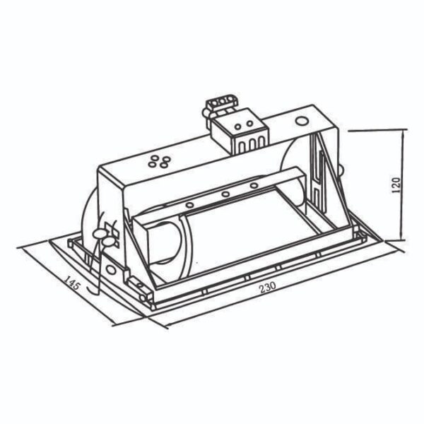 Foco de encastrar SOKAR rectangular 2xE27 C.23xL.14,5xAlt.11cm níquel - Image 2