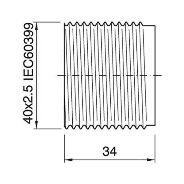 Camisa cromada roscada para suporte metálico E27 de 3-peças, em metal - Image 2