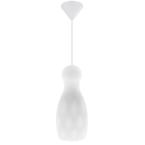 Suspensão HERNER pequeno 1xE27 Alt.Reg.xD.12cm Vidro Branco - Image 2