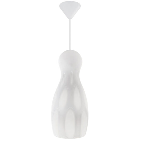 Suspensão HERNER grande 1xE27 Alt.Reg.xD.15cm Vidro Branco - Image 2