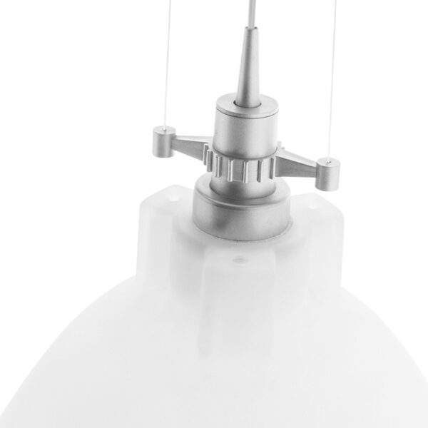 Suspensão HERNER 1xE27 Alt.Reg.xD.32cm Vidro Branco/Prata - Image 3