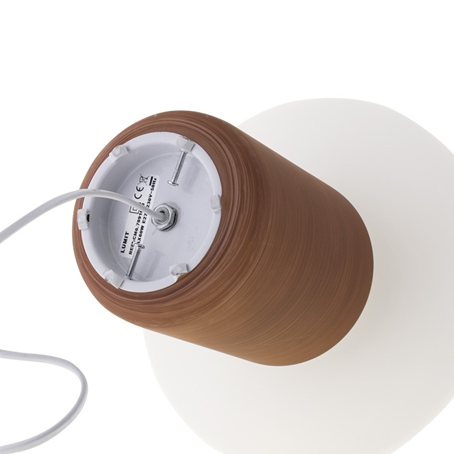 Candeeiro de mesa HERNER 1xE27 Alt.37xD.27cm vidro castanho/branco - Image 3