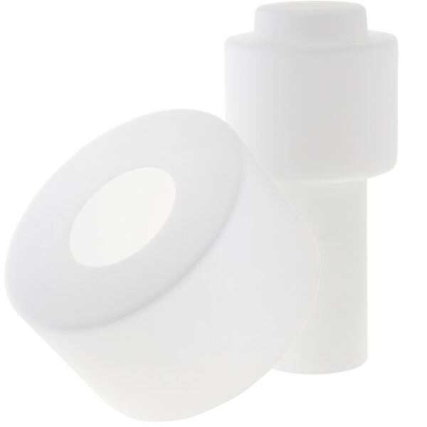 Candeeiro de mesa HERNER 1xE14 Alt.35xD.18cm Vidro Branco/Transparente - Image 3
