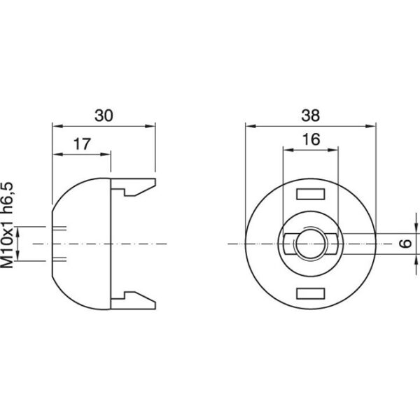 Capa dourada para suporte E27 de 2-peças com rosca (M10x1) e batente, em resina termoplástica - Image 2