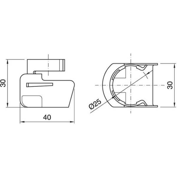 Capa cor natural para suporte E27 de 2-peças encaixe por pressão, em resina termoplástica - Image 2
