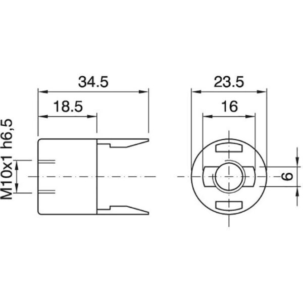 Capa preta de encaixe p/suporte E14 vela de 2-peças c/rosca M10 e batente, em resina termoplástica - Image 2