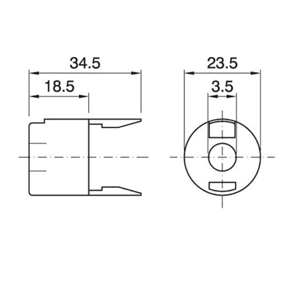 Capa preta de encaixe p/suporte E14 vela de 2-pc com patilha metálica SQ.., em resina termoplástica - Image 2