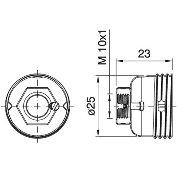 Capa cromada p/suporte metálico E14 de 3-peças c/porca metálica M10 e parafuso anti-rotação, metal - Image 2
