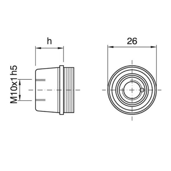 Capa branca para suporte E14 de 3-peças c/porca metálica M10 e parafuso anti-rotação, em baquelite - Image 2