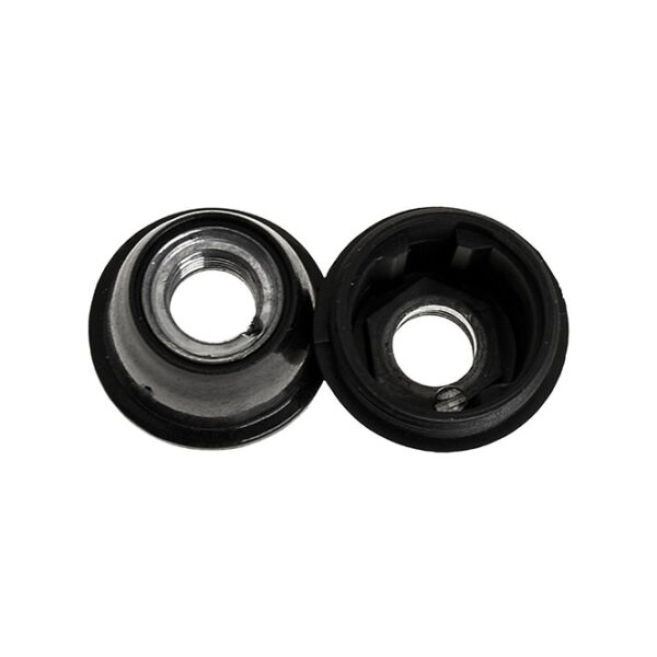 Capa preta brilhante p/suporte E14 3-pc com porca metálica M10 e paraf. anti-rotação, resina termopl - Image 2