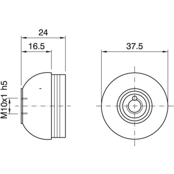Capa dourada para suporte E27 de 3-peças c/porca metálica M10 e parafuso anti-rotação, em baquelite - Image 2